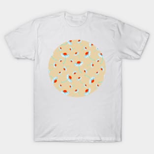 Chamomile Blooms Pattern - Neutral Colorway T-Shirt